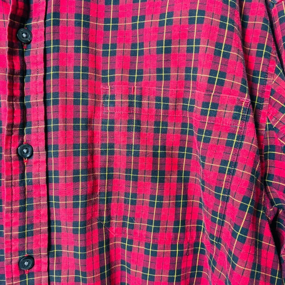 Duluth Trading‎ Red & Black Plaid Long Sleeve Button-Up Men’s XL